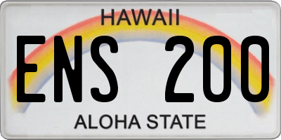 HI license plate ENS200