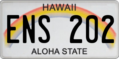 HI license plate ENS202