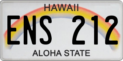 HI license plate ENS212