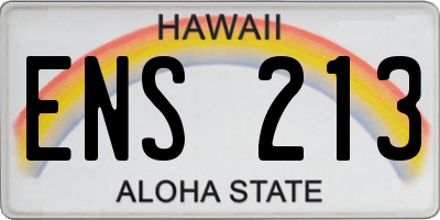 HI license plate ENS213