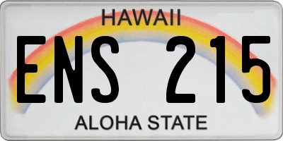 HI license plate ENS215