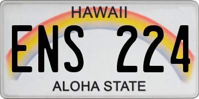 HI license plate ENS224
