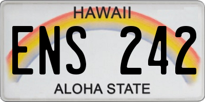 HI license plate ENS242