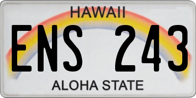 HI license plate ENS243