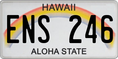 HI license plate ENS246