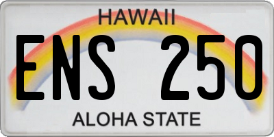 HI license plate ENS250