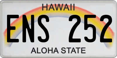 HI license plate ENS252