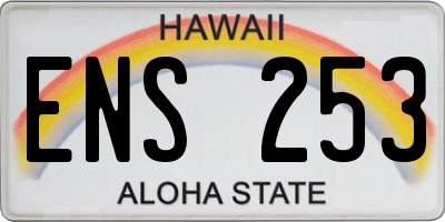 HI license plate ENS253