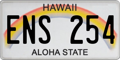 HI license plate ENS254