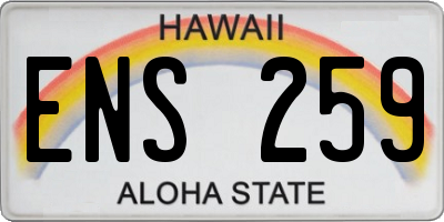 HI license plate ENS259