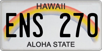 HI license plate ENS270