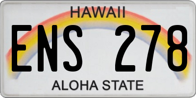 HI license plate ENS278