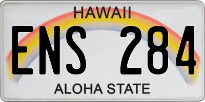 HI license plate ENS284