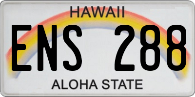 HI license plate ENS288