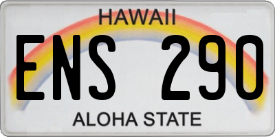 HI license plate ENS290