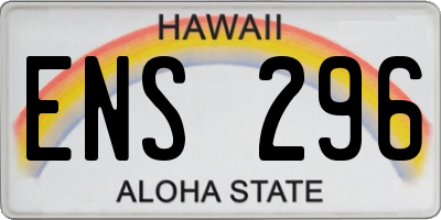 HI license plate ENS296