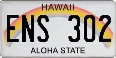 HI license plate ENS302