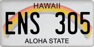 HI license plate ENS305