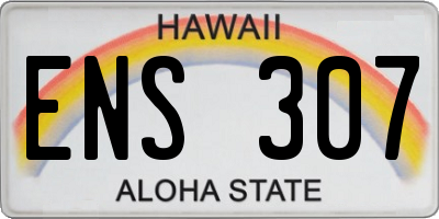 HI license plate ENS307