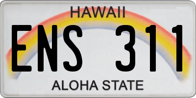 HI license plate ENS311