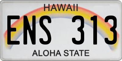HI license plate ENS313