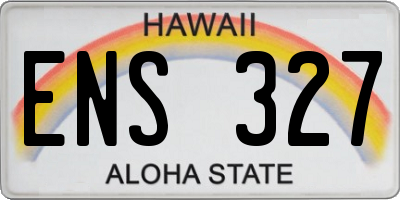 HI license plate ENS327