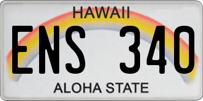 HI license plate ENS340