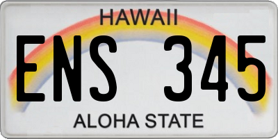 HI license plate ENS345