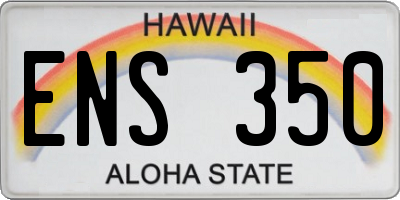 HI license plate ENS350