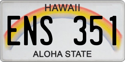 HI license plate ENS351