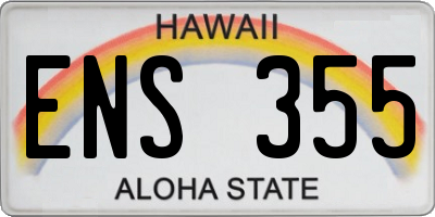 HI license plate ENS355