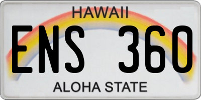 HI license plate ENS360