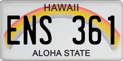 HI license plate ENS361