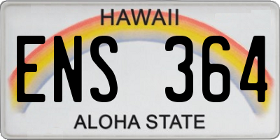 HI license plate ENS364