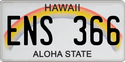 HI license plate ENS366