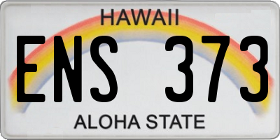 HI license plate ENS373