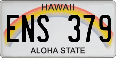 HI license plate ENS379