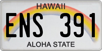 HI license plate ENS391