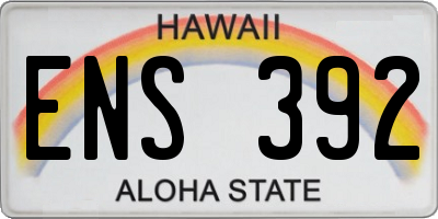 HI license plate ENS392