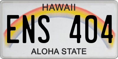 HI license plate ENS404