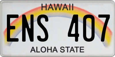 HI license plate ENS407