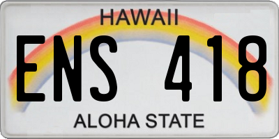HI license plate ENS418