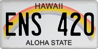 HI license plate ENS420