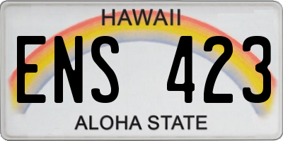 HI license plate ENS423