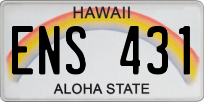 HI license plate ENS431