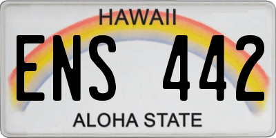 HI license plate ENS442
