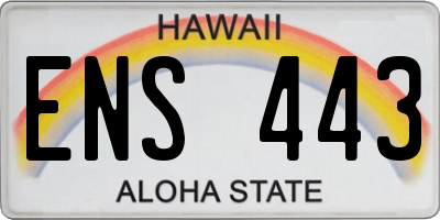 HI license plate ENS443