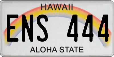 HI license plate ENS444