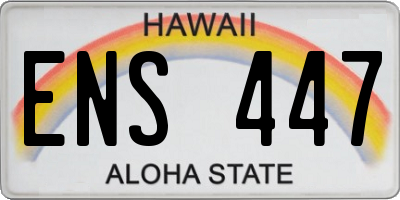 HI license plate ENS447