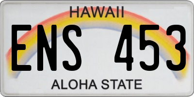 HI license plate ENS453